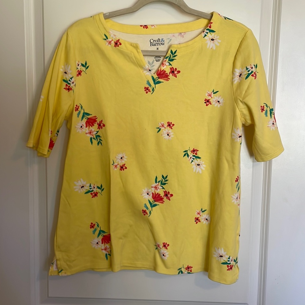 Croft & Barrow Cotton Notched Neck Tee
